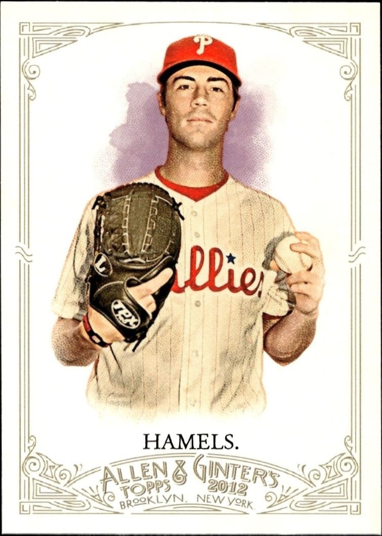 Cole Hamels 2012 Topps Allen & Ginter #179 Baseball Trading Card - Front 2012 Topps Allen & Ginter Cole Hamels #179 baseball trading card front