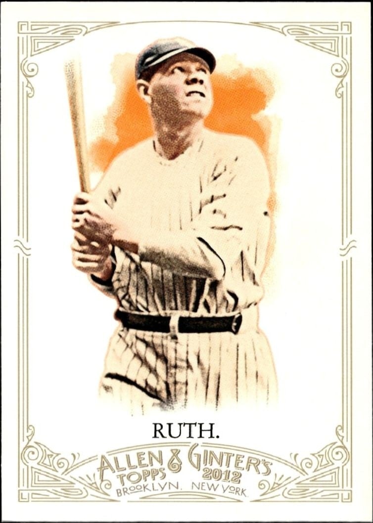 Babe Ruth 2012 Topps Allen & Ginter #176 Baseball Trading Card - Front 2012 Topps Allen & Ginter Babe Ruth #176 baseball trading card front