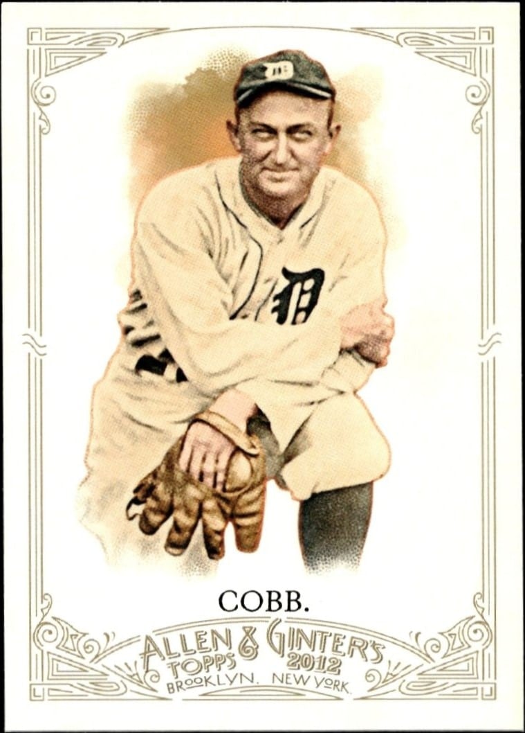 Ty Cobb 2012 Topps Allen & Ginter #197 Baseball Trading Card - Front 2012 Topps Allen & Ginter Ty Cobb #197 baseball trading card front