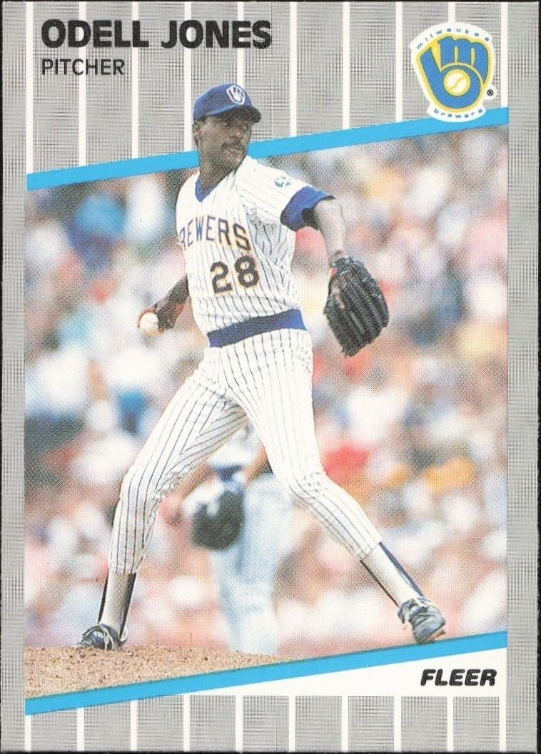 Odell Jones 1989 Fleer #189 Baseball Trading Card - Front 1989 Fleer Odell Jones #189 baseball trading card front