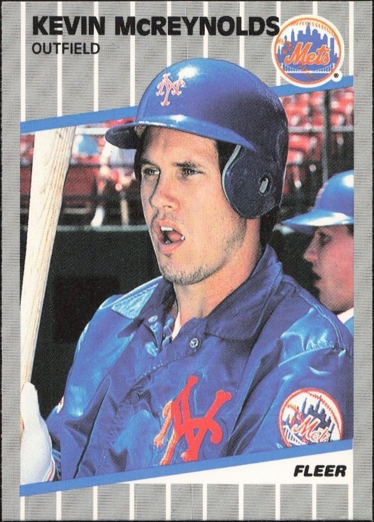 Kevin McReynolds 1989 Fleer #44 Baseball Trading Card - Front 1989 Fleer Kevin McReynolds #44 baseball trading card front