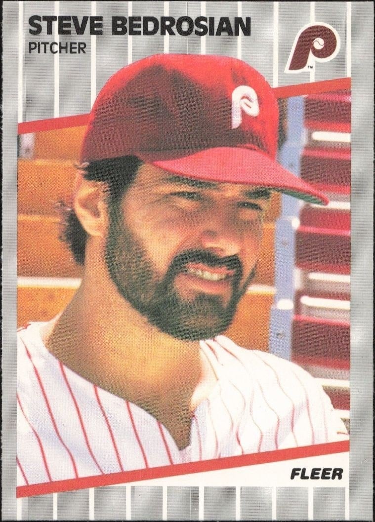 Steve Bedrosian 1989 Fleer #562 Baseball Trading Card - Front 1989 Fleer Steve Bedrosian #562 baseball trading card front