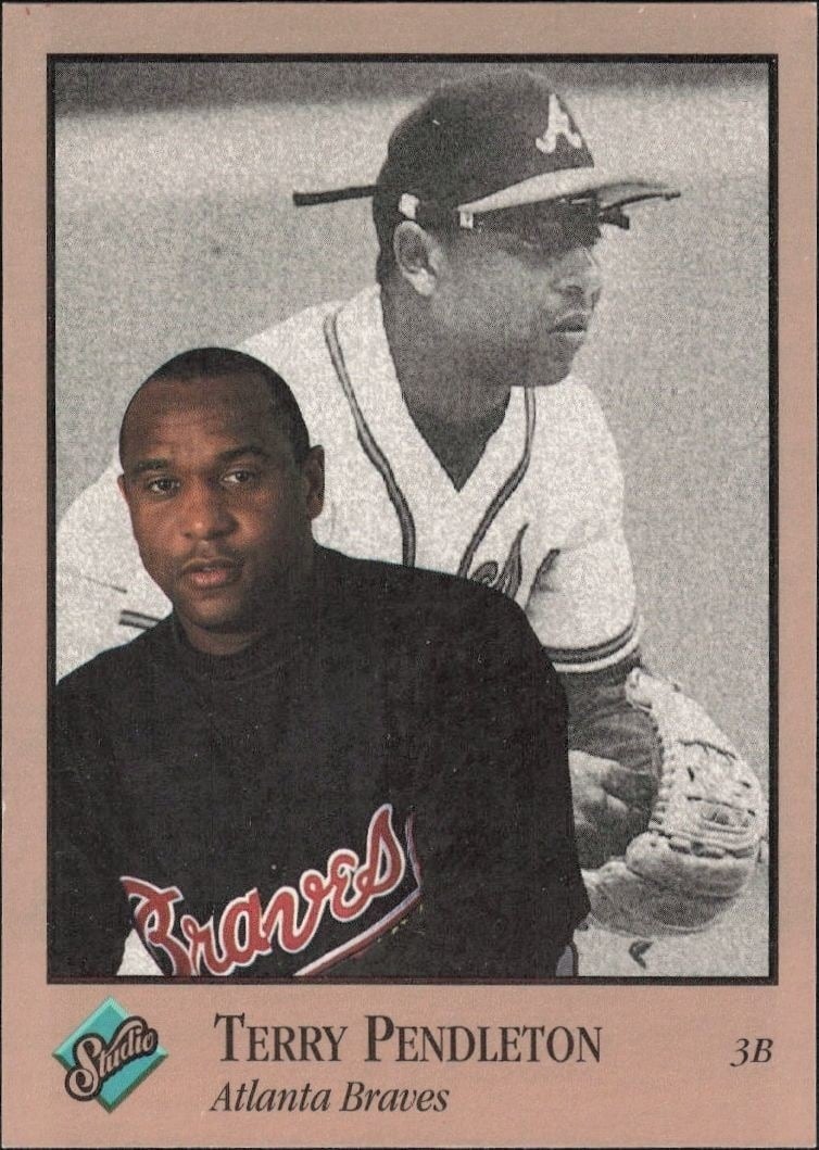 Studio Terry Pendleton 1992 Leaf Studio #8 Baseball Trading Card - Front 1992 Leaf Studio Studio Terry Pendleton #8 baseball trading card front