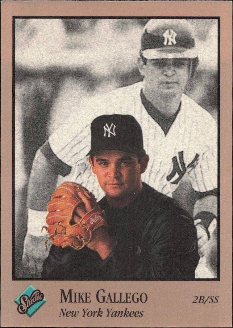 Mike Gallego 1992 Leaf Studio #211 Baseball Trading Card - Front 1992 Leaf Studio Mike Gallego #211 baseball trading card front