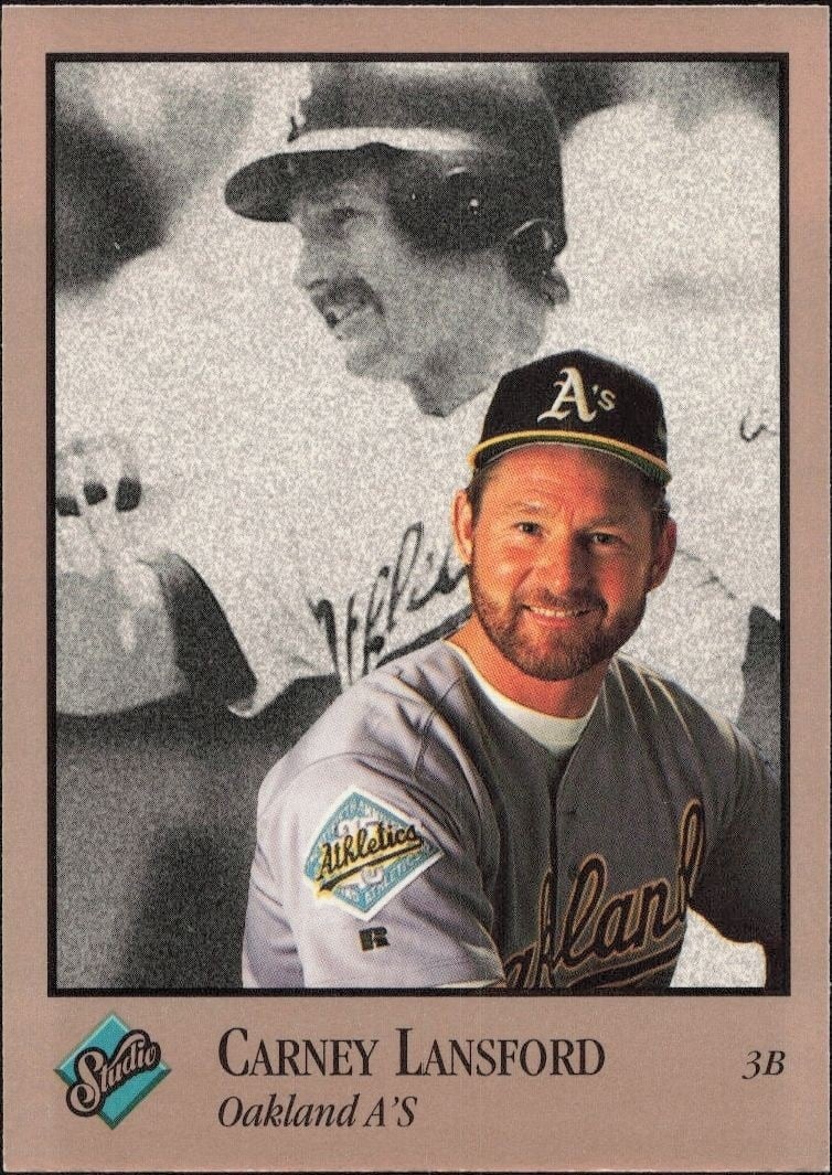 Carney Lansford 1992 Leaf Studio #225 Baseball Trading Card - Front 1992 Leaf Studio Carney Lansford #225 baseball trading card front