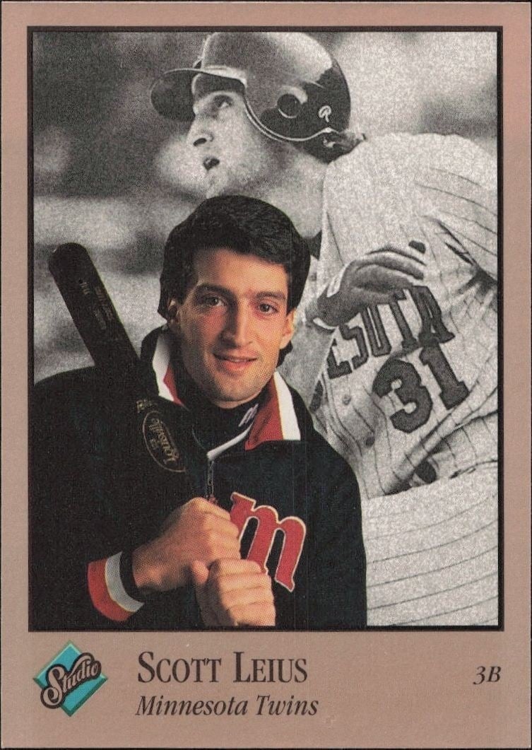 Scott Leius 1992 Leaf Studio #206 Baseball Trading Card - Front 1992 Leaf Studio Scott Leius #206 baseball trading card front