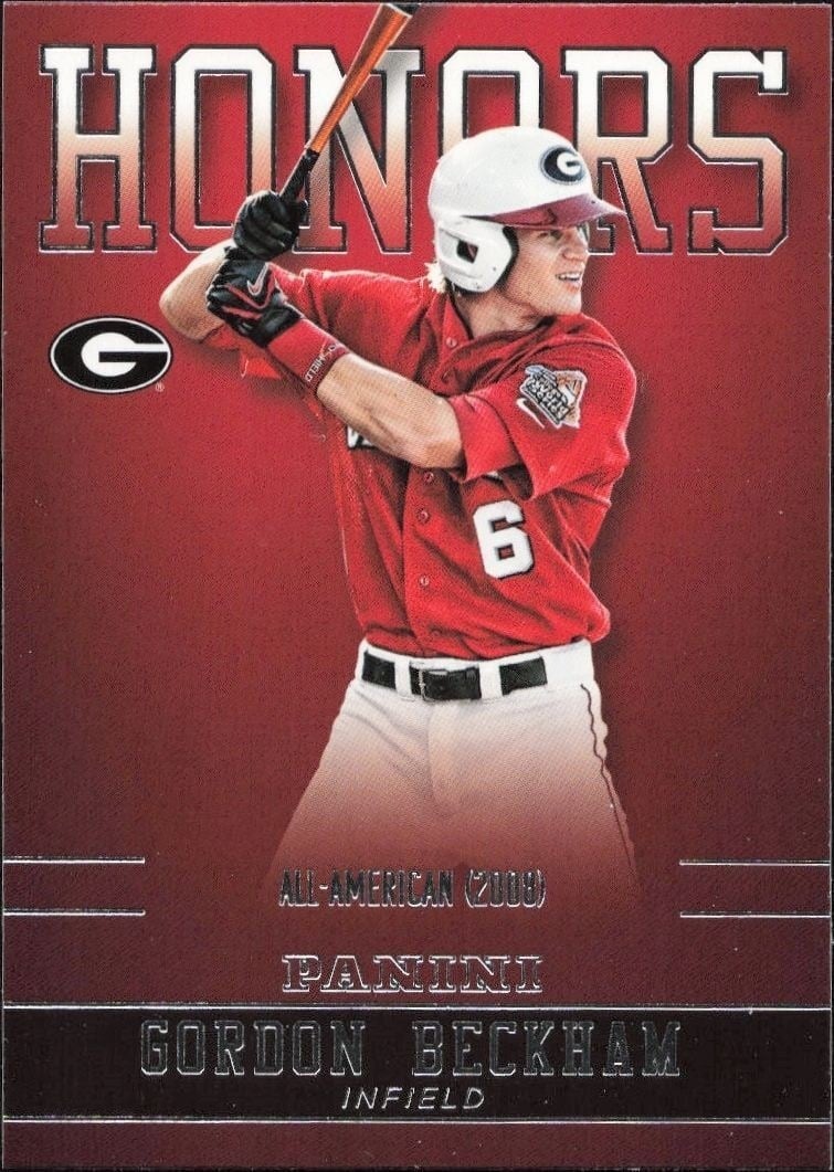 Gordon Beckham 2015 Panini Georgia Bulldogs #GB-GA Baseball Trading Card - Front 2015 Panini Georgia Bulldogs Gordon Beckham #GB-GA baseball trading card front