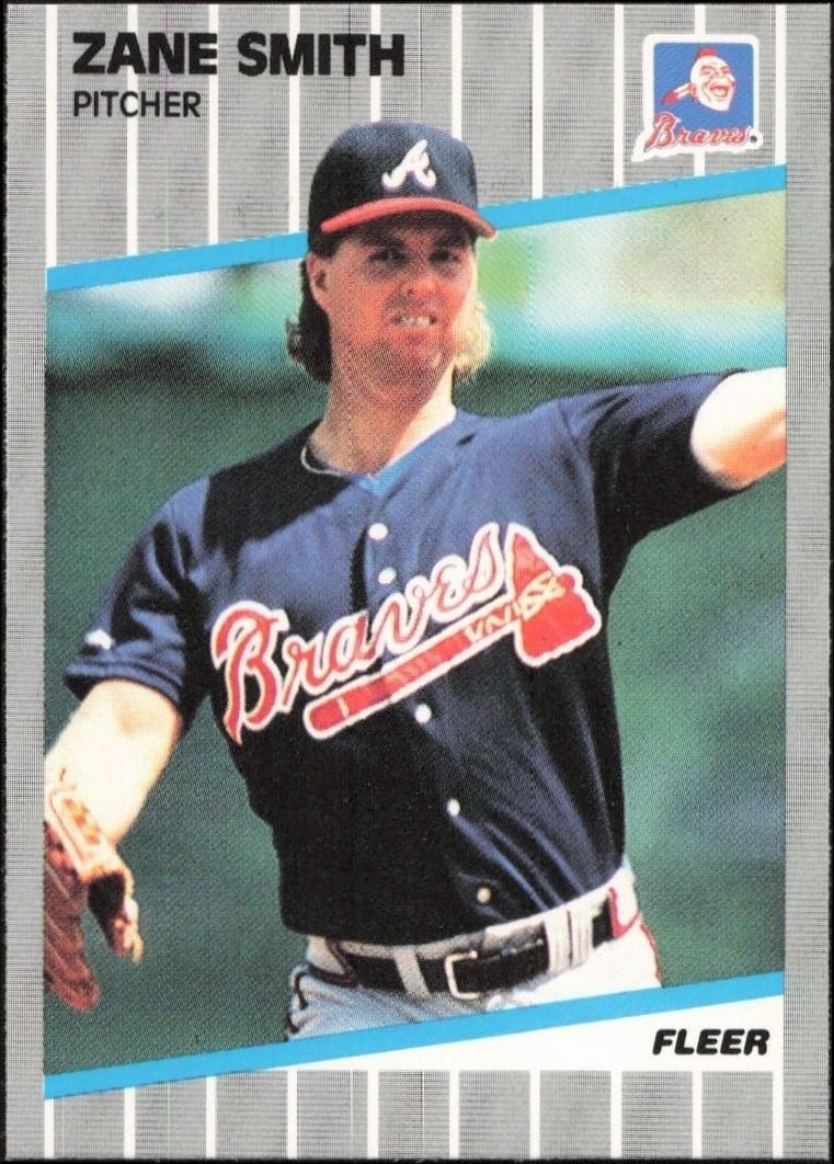Zane Smith 1989 Fleer #601 Baseball Trading Card - Front 1989 Fleer Zane Smith #601 baseball trading card front