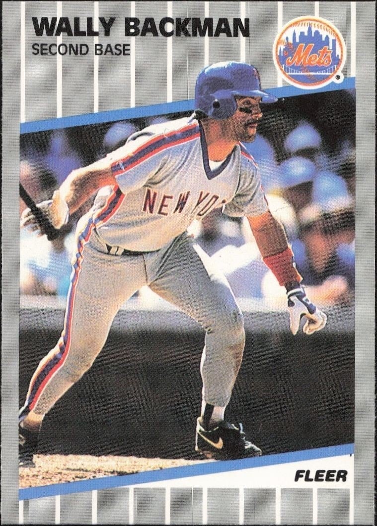 Wally Backman 1989 Fleer #28 Baseball Trading Card - Front 1989 Fleer Wally Backman #28 baseball trading card front