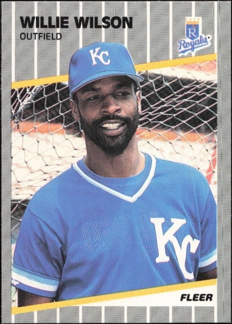 Willie Wilson 1989 Fleer #298 Baseball Trading Card - Front 1989 Fleer Willie Wilson #298 baseball trading card front