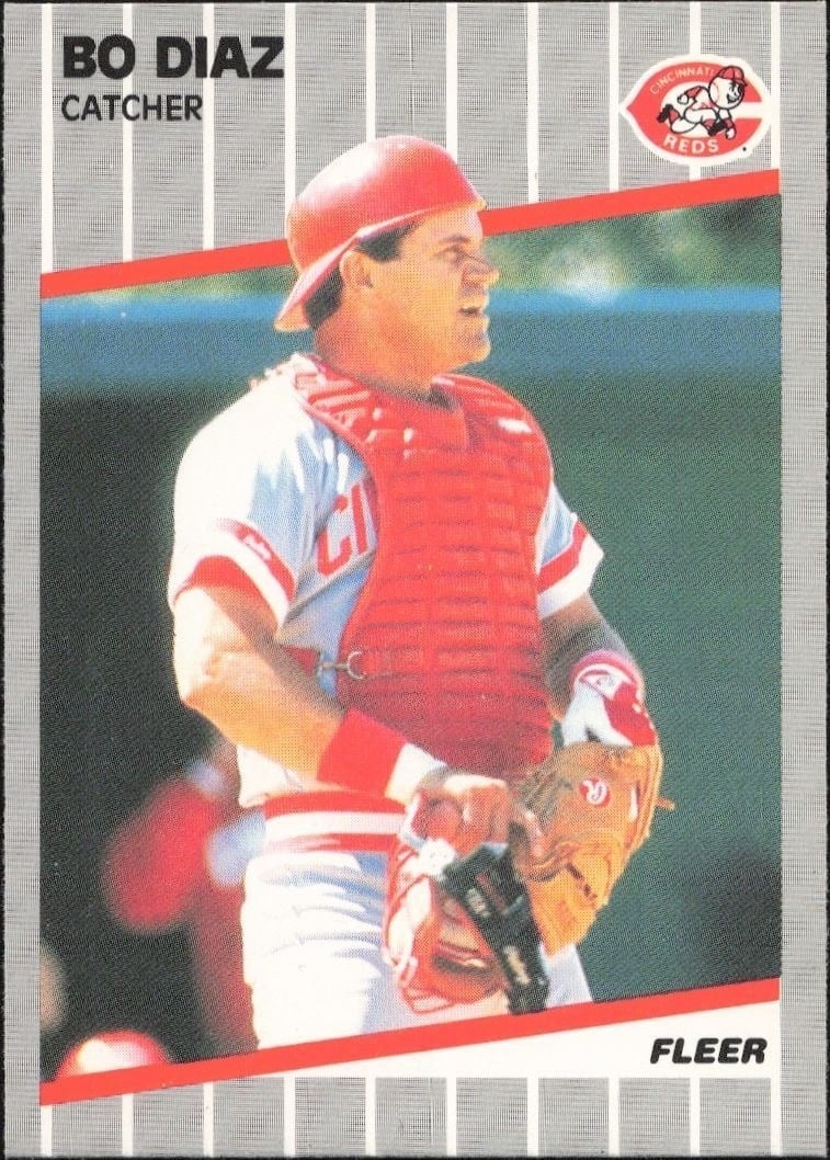Bo Diaz 1989 Fleer #159 Baseball Trading Card - Front 1989 Fleer Bo Diaz #159 baseball trading card front