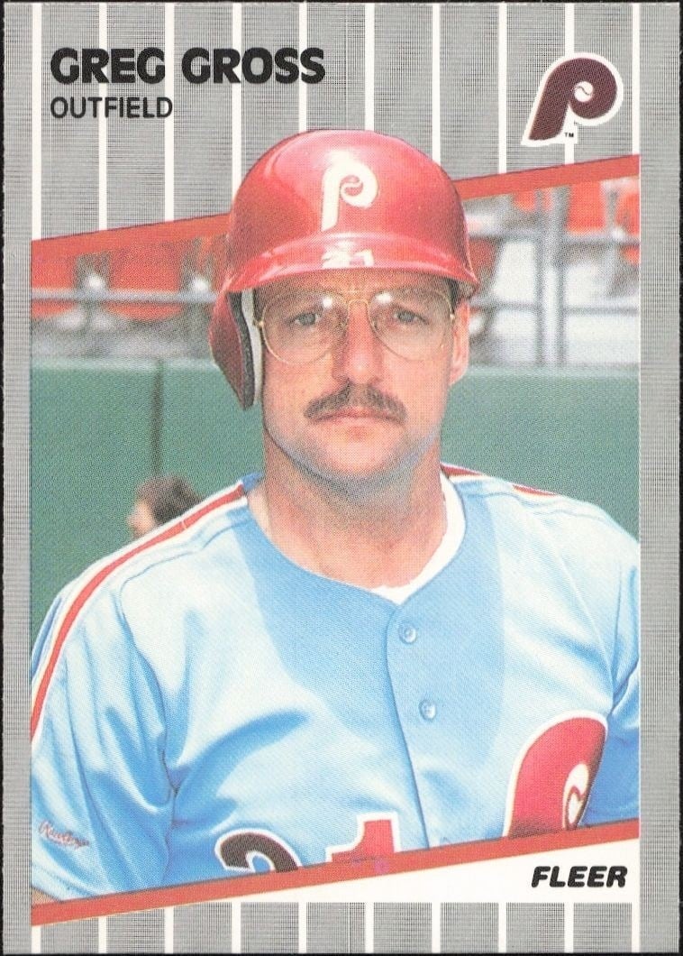 Greg Gross 1989 Fleer #568 Baseball Trading Card - Front 1989 Fleer Greg Gross #568 baseball trading card front