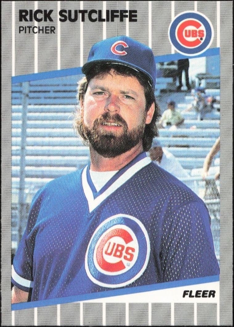 Rick Sutcliffe 1989 Fleer #439 Baseball Trading Card - Front 1989 Fleer Rick Sutcliffe #439 baseball trading card front