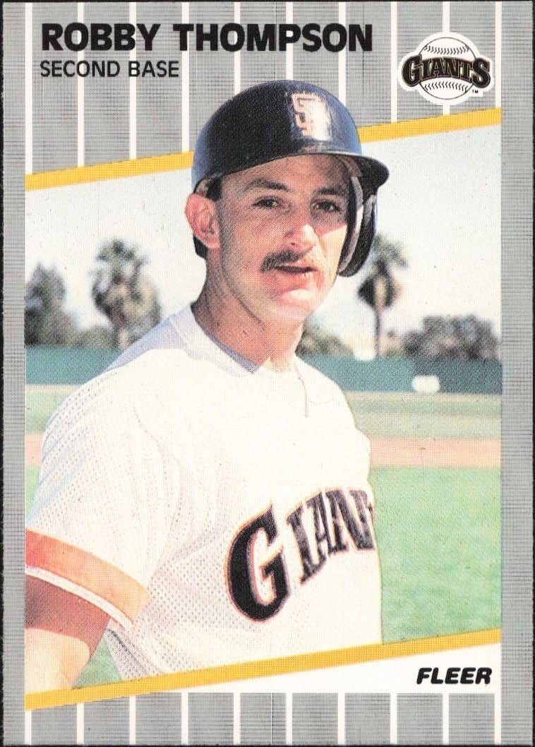 Robby Thompson 1989 Fleer #344 Baseball Trading Card - Front 1989 Fleer Robby Thompson #344 baseball trading card front