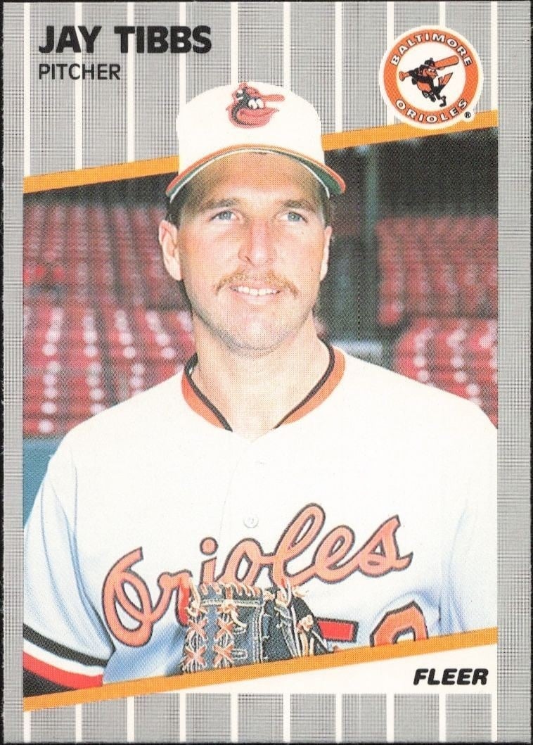 Jay Tibbs 1989 Fleer #624 Baseball Trading Card - Front 1989 Fleer Jay Tibbs #624 baseball trading card front