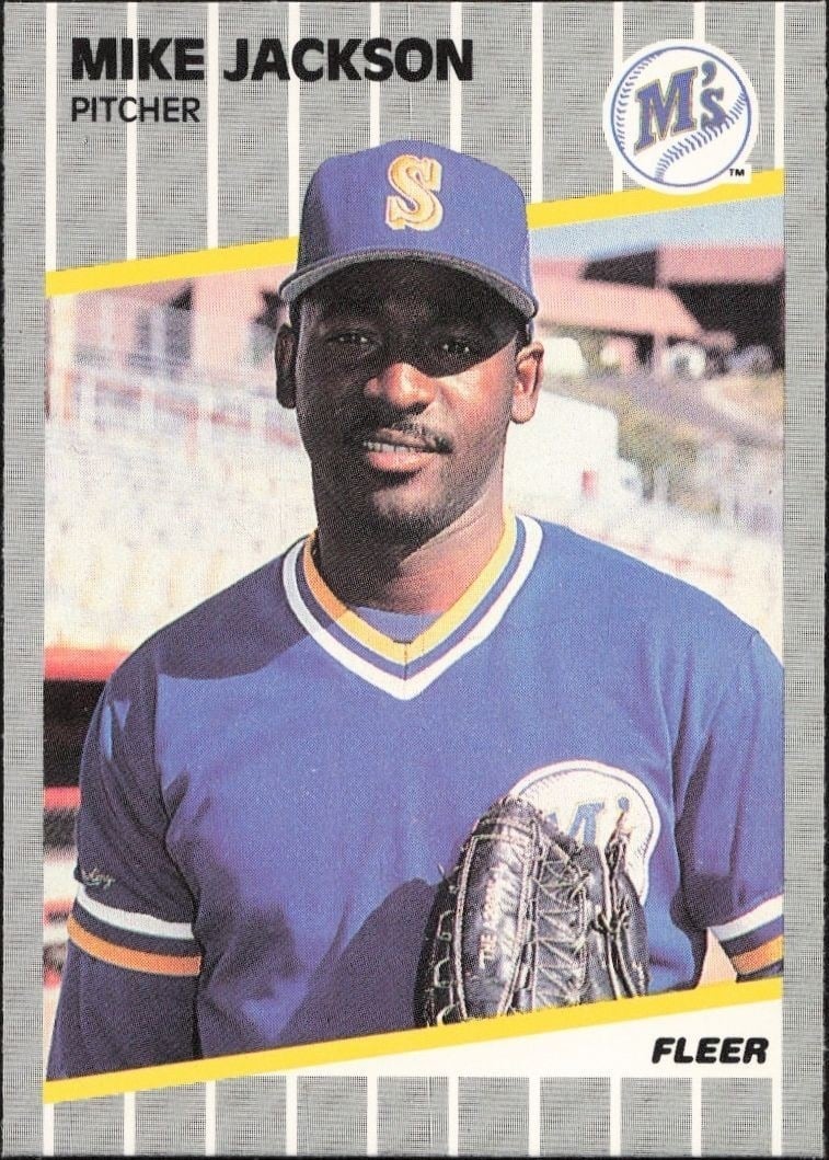 Mike Jackson 1989 Fleer #550 Baseball Trading Card - Front 1989 Fleer Mike Jackson #550 baseball trading card front