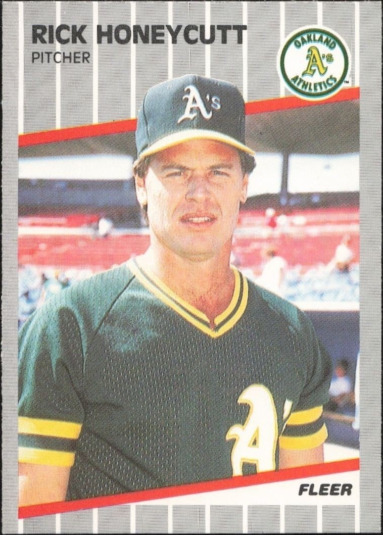 Rick Honeycutt 1989 Fleer #11 Baseball Trading Card - Front 1989 Fleer Rick Honeycutt #11 baseball trading card front
