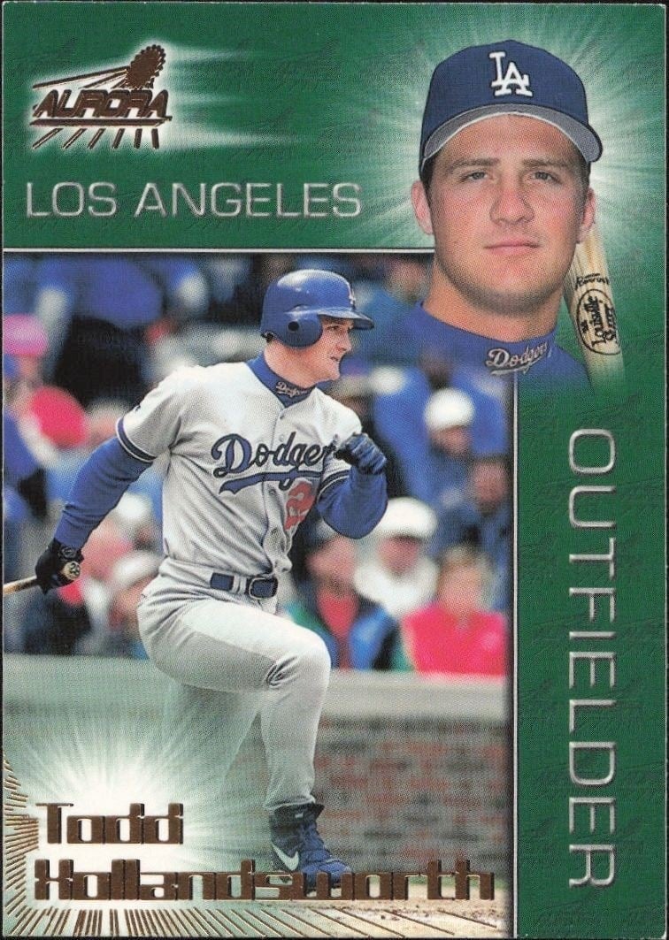 Todd Hollandsworth 1998 Pacific Aurora #143 Baseball Trading Card - Front 1998 Pacific Aurora Todd Hollandsworth #143 baseball trading card front