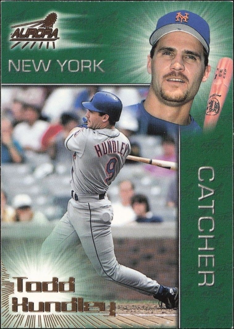 Todd Hundley 1998 Pacific Aurora #164 Baseball Trading Card - Front 1998 Pacific Aurora Todd Hundley #164 baseball trading card front