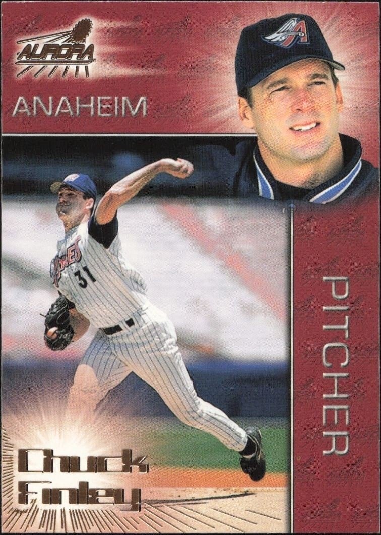 Chuck Finley 1998 Pacific Aurora #5 Baseball Trading Card - Front 1998 Pacific Aurora Chuck Finley #5 baseball trading card front