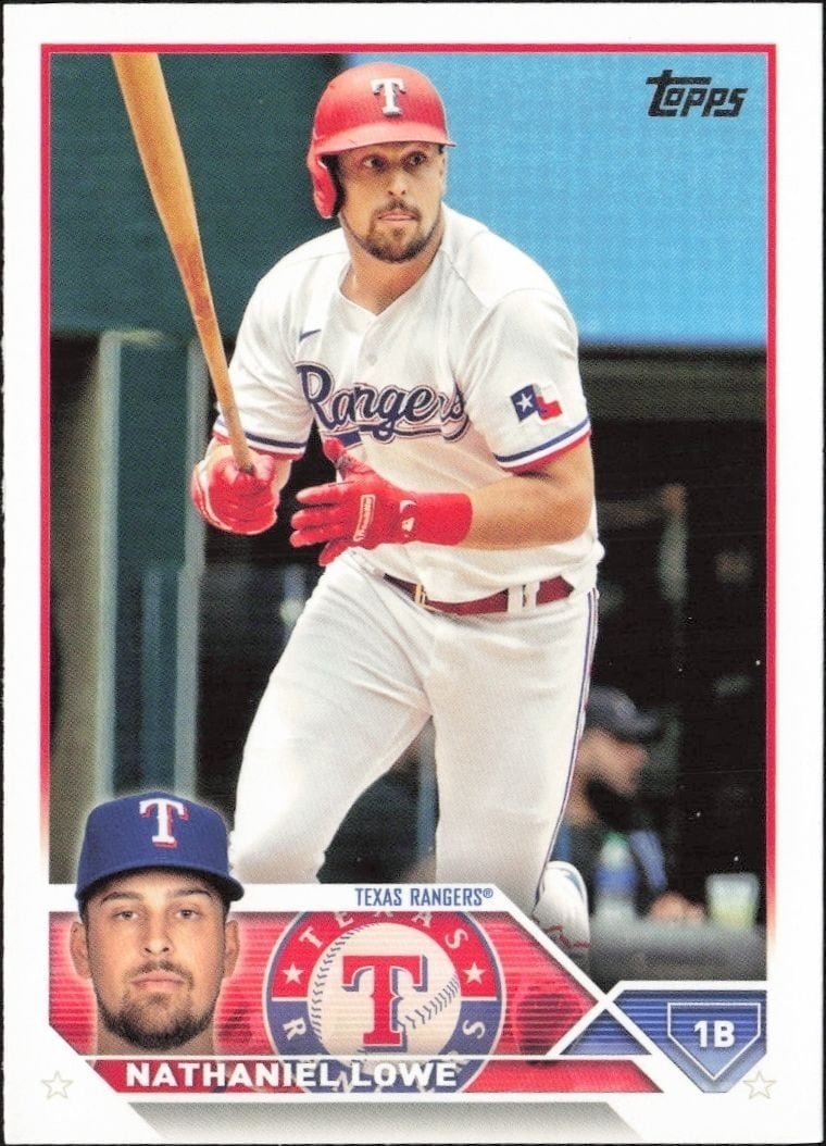 Nathaniel Lowe 2023 Topps #124 Baseball Trading Card - Front 2023 Topps Nathaniel Lowe #124 baseball trading card front