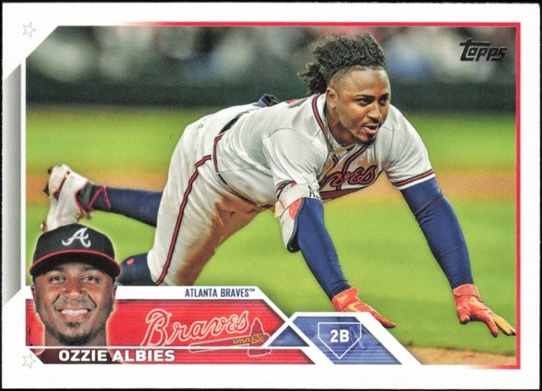 Ozzie Albies 2023 Topps #81 Baseball Trading Card - Front 2023 Topps Ozzie Albies #81 baseball trading card front