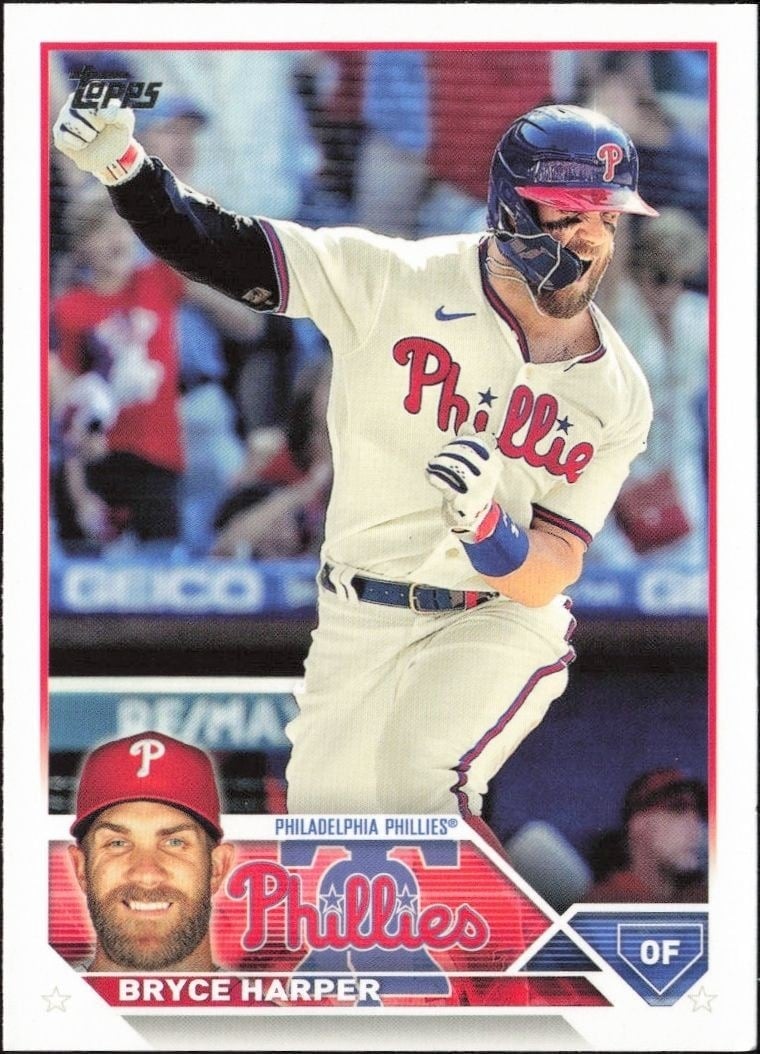 Bryce Harper 2023 Topps #3 Baseball Trading Card - Front 2023 Topps Bryce Harper #3 baseball trading card front