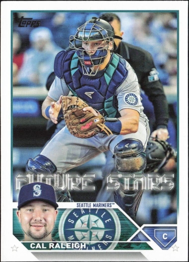 Cal Raleigh 2023 Topps #160 Baseball Trading Card - Front 2023 Topps Cal Raleigh #160 baseball trading card front