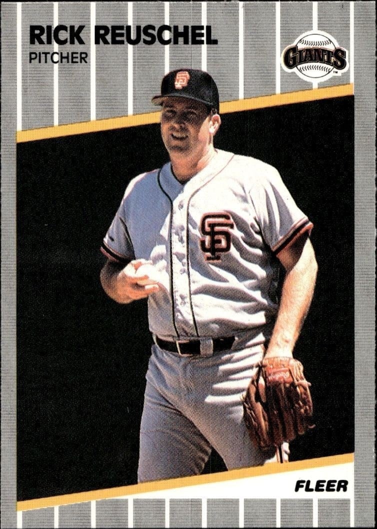 Rick Reuschel 1989 Fleer #340 Baseball Trading Card - Front 1989 Fleer Rick Reuschel #340 baseball trading card front