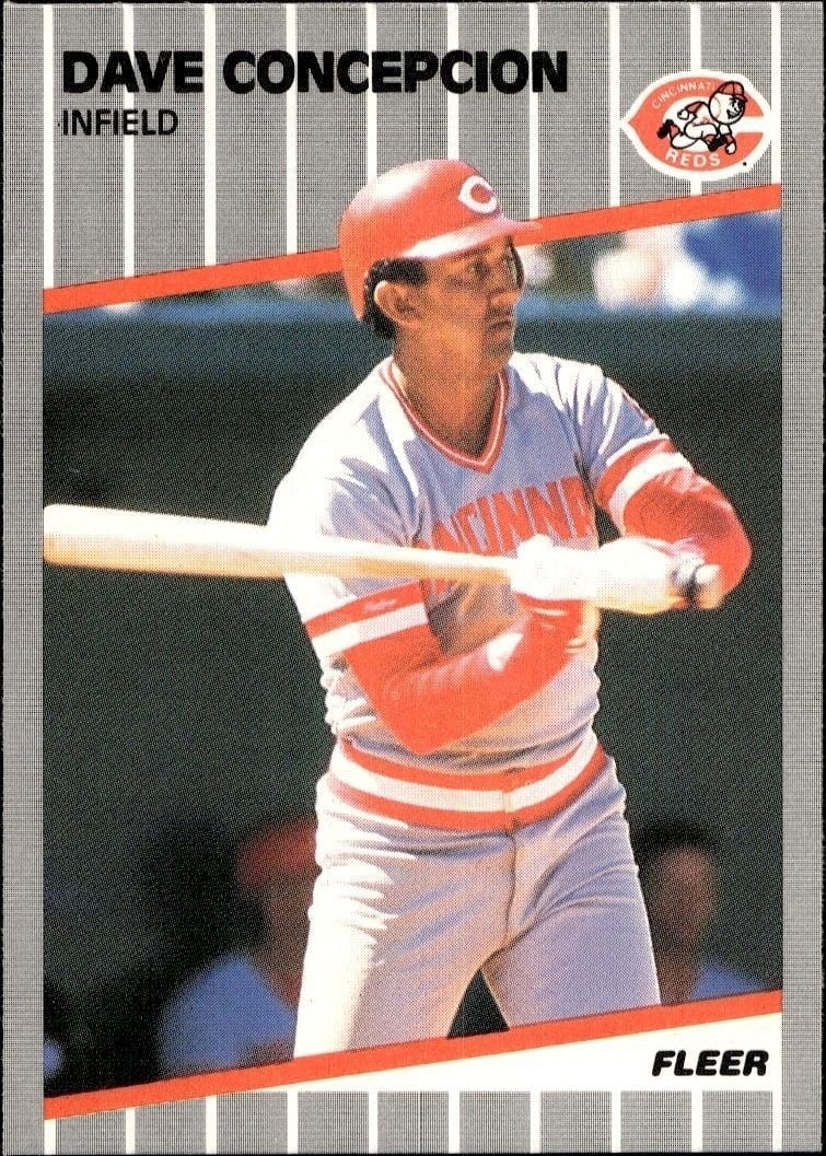 Dave Concepcion 1989 Fleer #156 Baseball Trading Card - Front 1989 Fleer Dave Concepcion #156 baseball trading card front