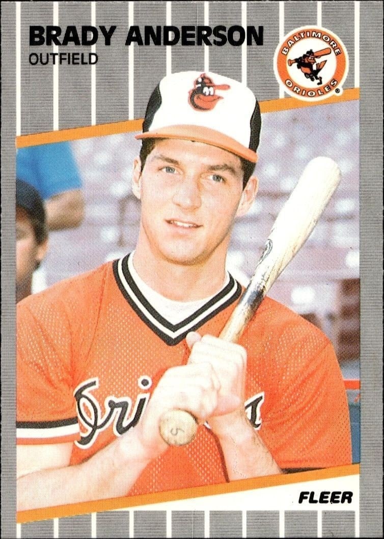 Brady Anderson 1989 Fleer #606 Baseball Trading Card - Front 1989 Fleer Brady Anderson #606 baseball trading card front