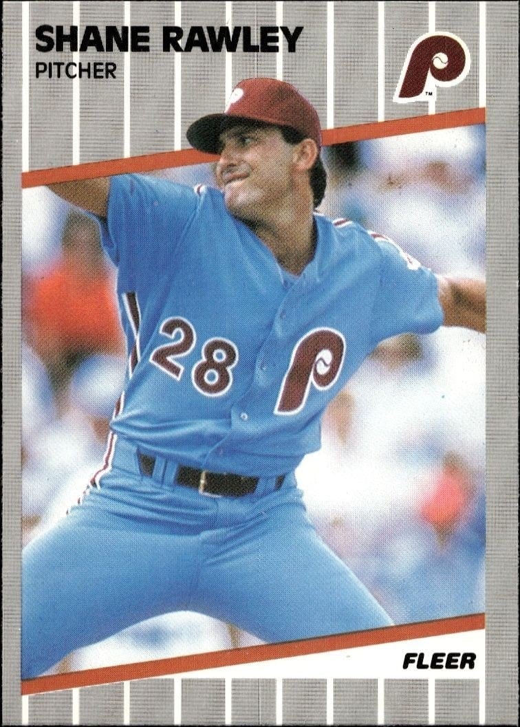 Shane Rawley 1989 Fleer #579 Baseball Trading Card - Front 1989 Fleer Shane Rawley #579 baseball trading card front