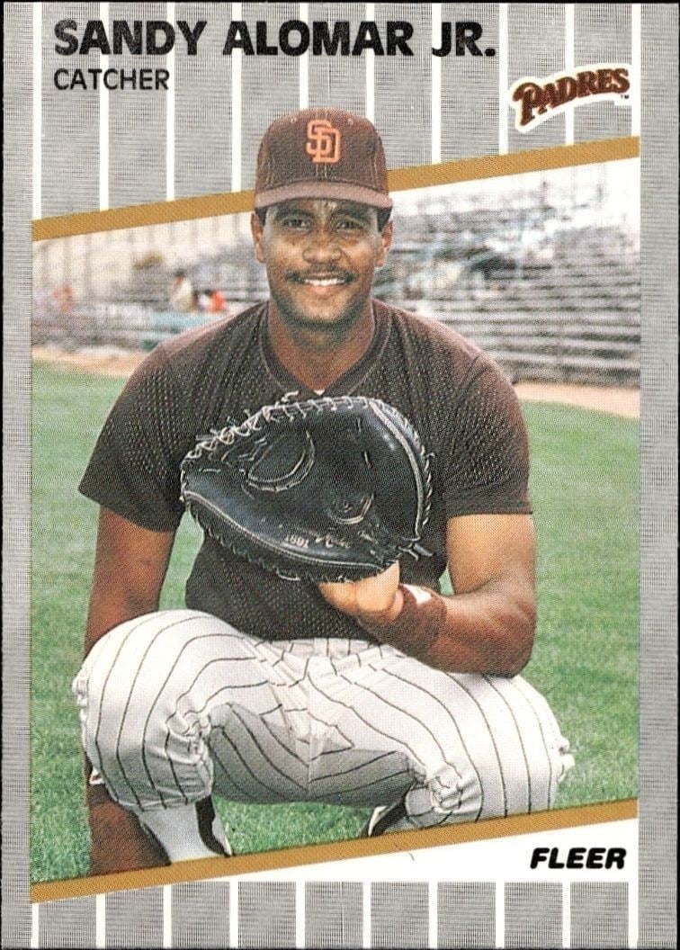 Sandy Alomar, Jr. 1989 Fleer #300 Baseball Trading Card - Front 1989 Fleer Sandy Alomar, Jr. #300 baseball trading card front