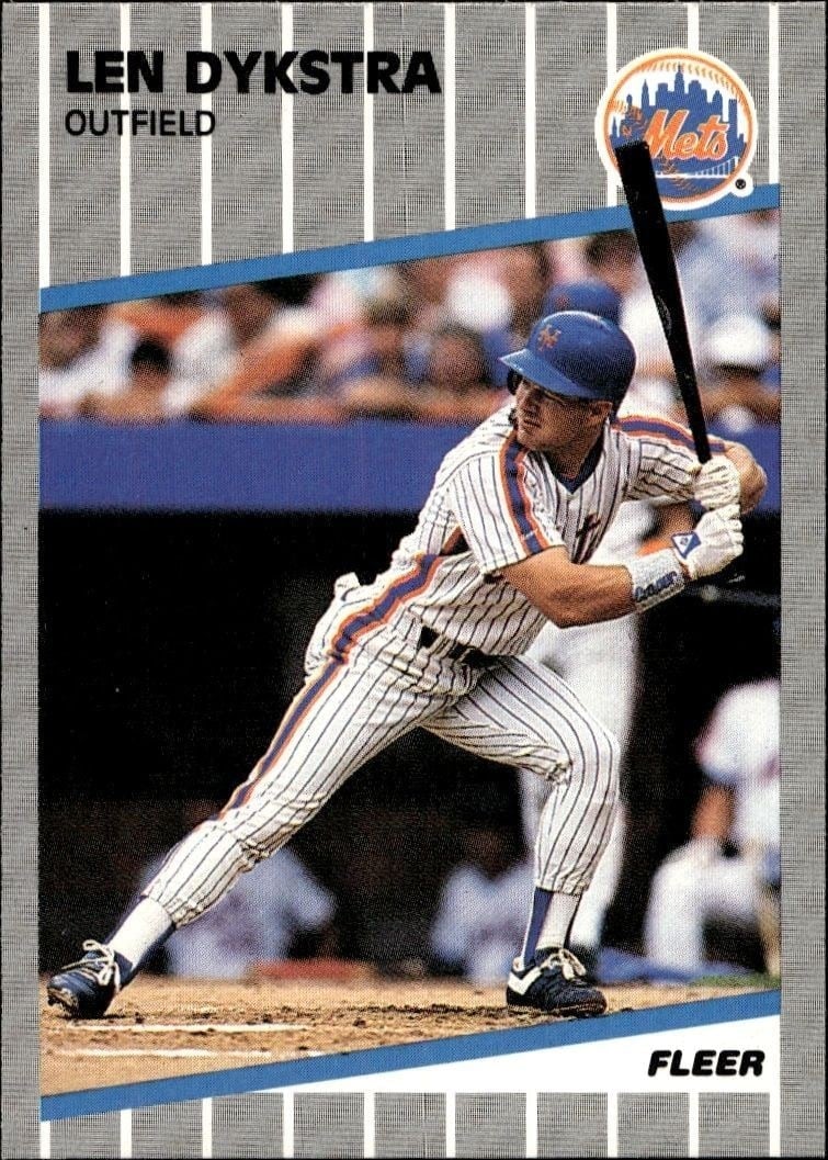 Len Dykstra 1989 Fleer #33 Baseball Trading Card - Front 1989 Fleer Len Dykstra #33 baseball trading card front