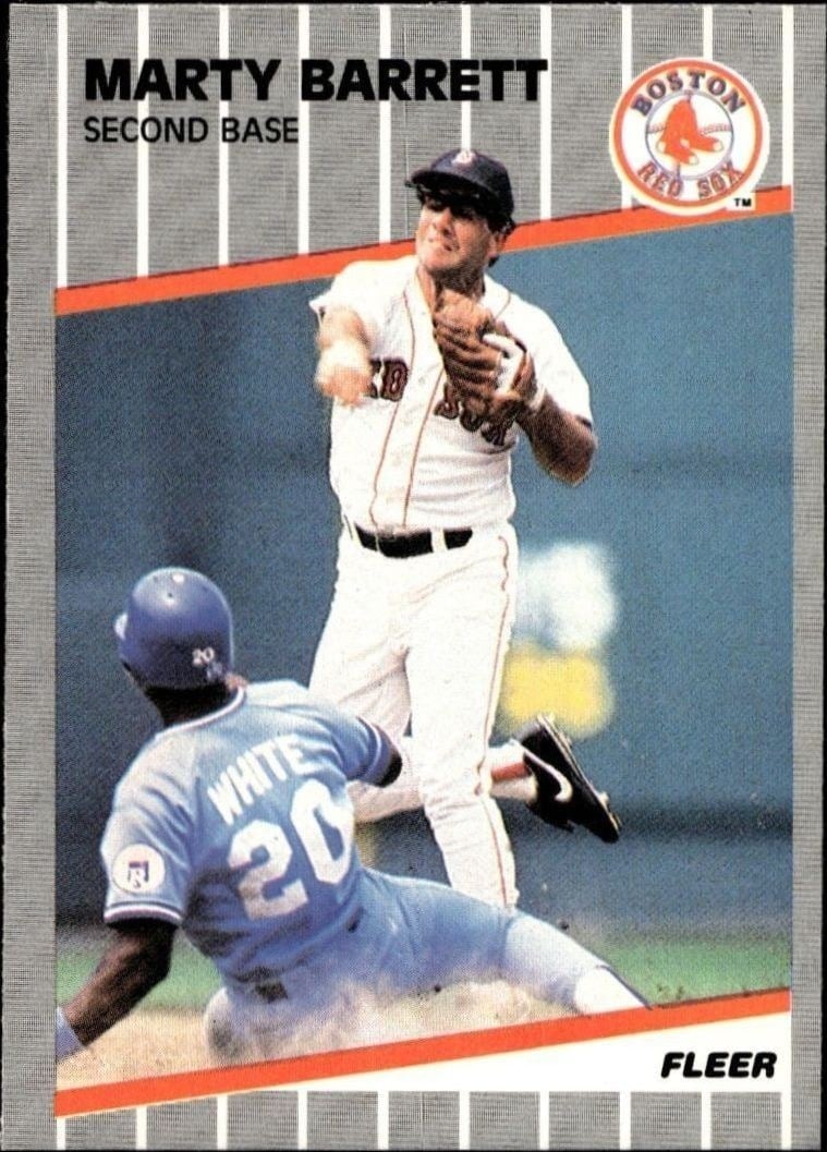 Marty Barrett 1989 Fleer #78 Baseball Trading Card - Front 1989 Fleer Marty Barrett #78 baseball trading card front