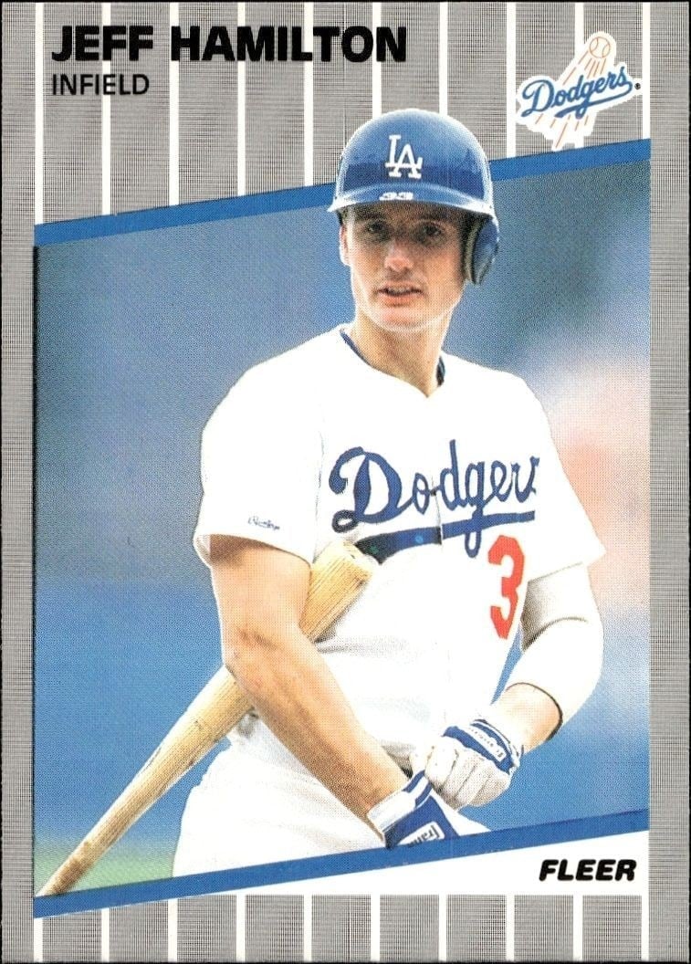 Jeff Hamilton 1989 Fleer #60 Baseball Trading Card - Front 1989 Fleer Jeff Hamilton #60 baseball trading card front