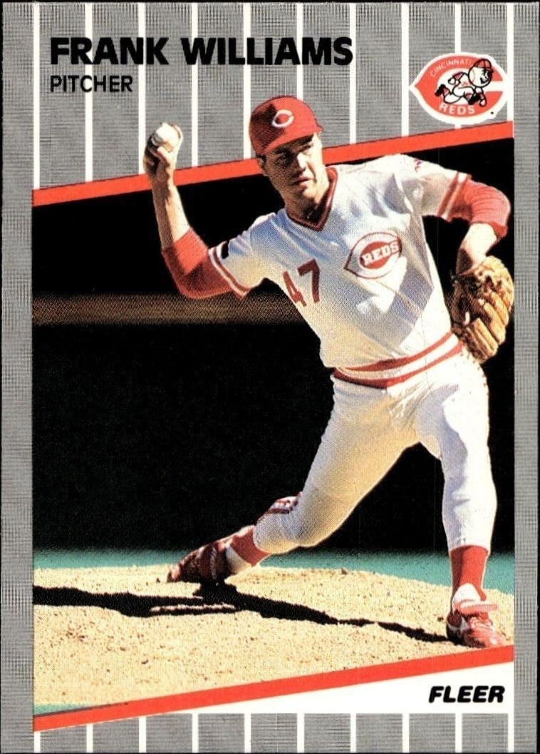 Frank Williams 1989 Fleer #174 Baseball Trading Card - Front 1989 Fleer Frank Williams #174 baseball trading card front