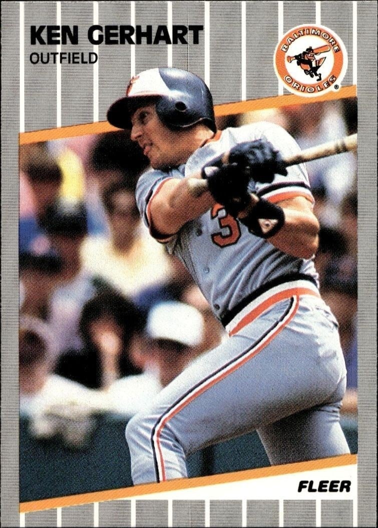 Ken Gerhart 1989 Fleer #609 Baseball Trading Card - Front 1989 Fleer Ken Gerhart #609 baseball trading card front