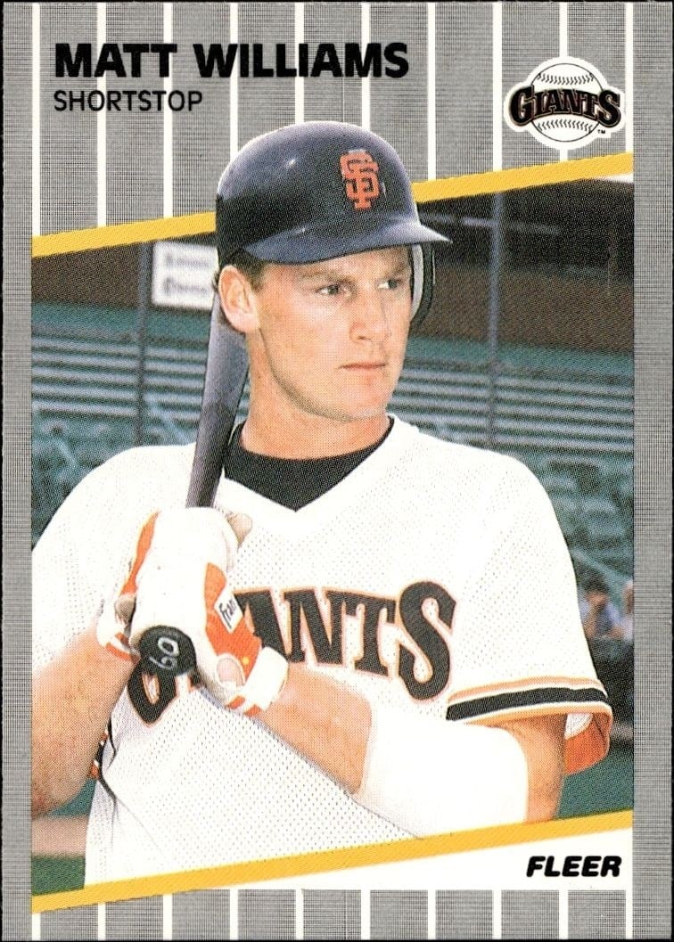 Matt Williams 1989 Fleer #346 Baseball Trading Card - Front 1989 Fleer Matt Williams #346 baseball trading card front