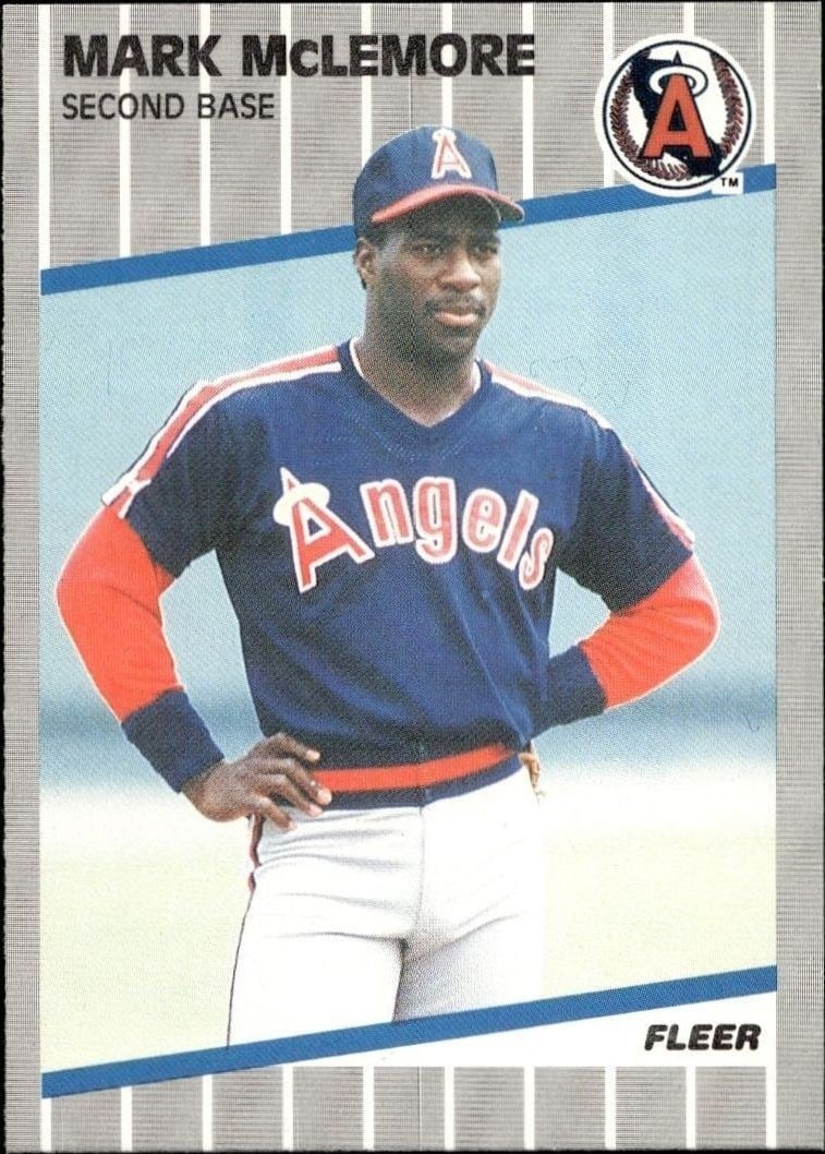 Mark McLemore 1989 Fleer #484 Baseball Trading Card - Front 1989 Fleer Mark McLemore #484 baseball trading card front
