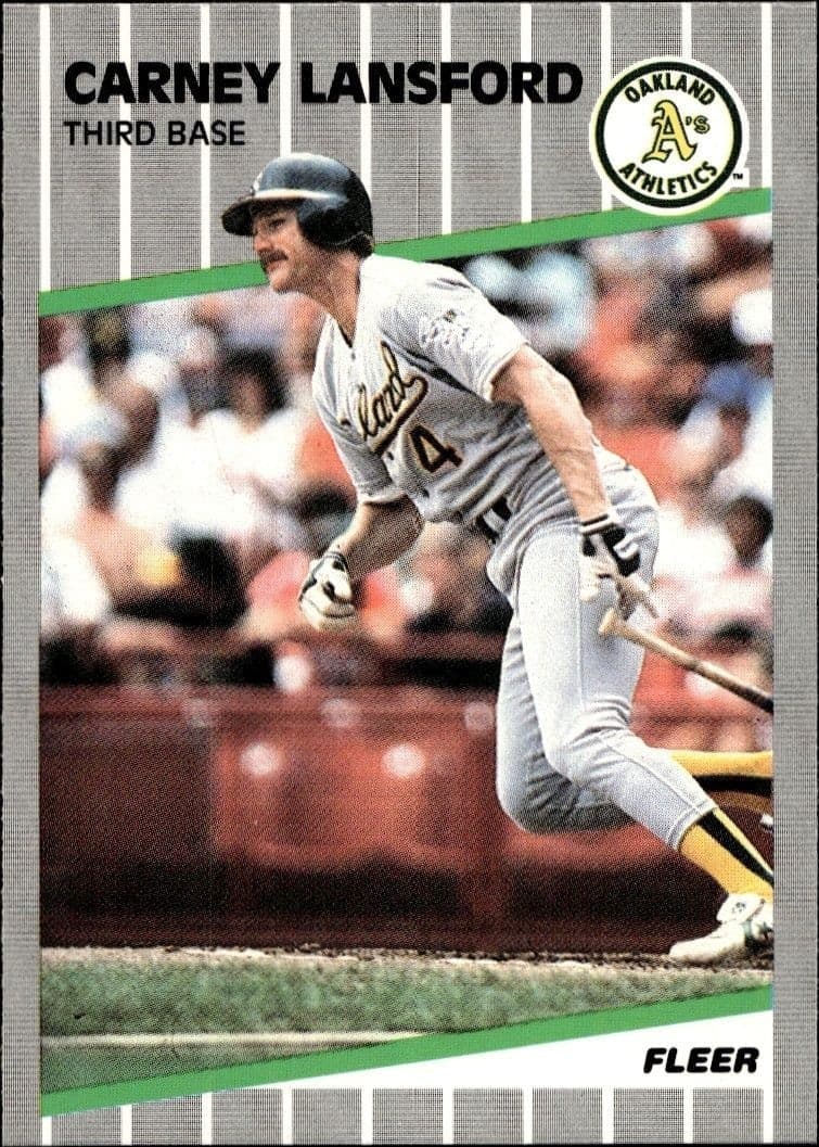 1989 Fleer Carney Lansford #16 trading card