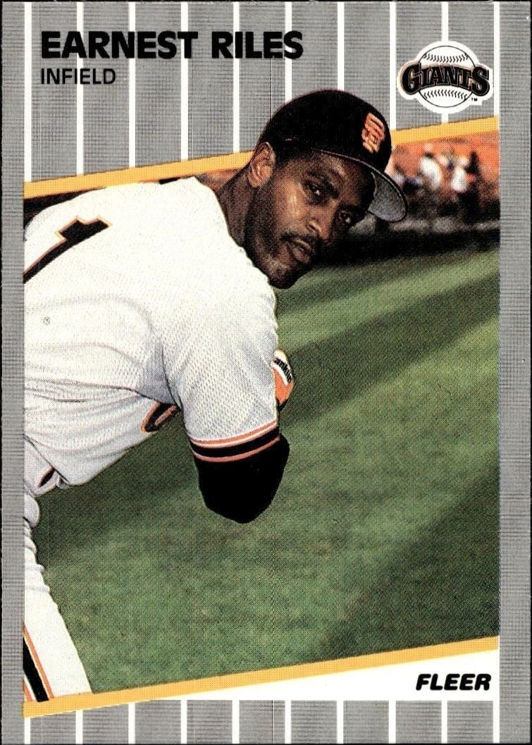Ernest Riles 1989 Fleer #341 Baseball Trading Card - Front 1989 Fleer Ernest Riles #341 baseball trading card front