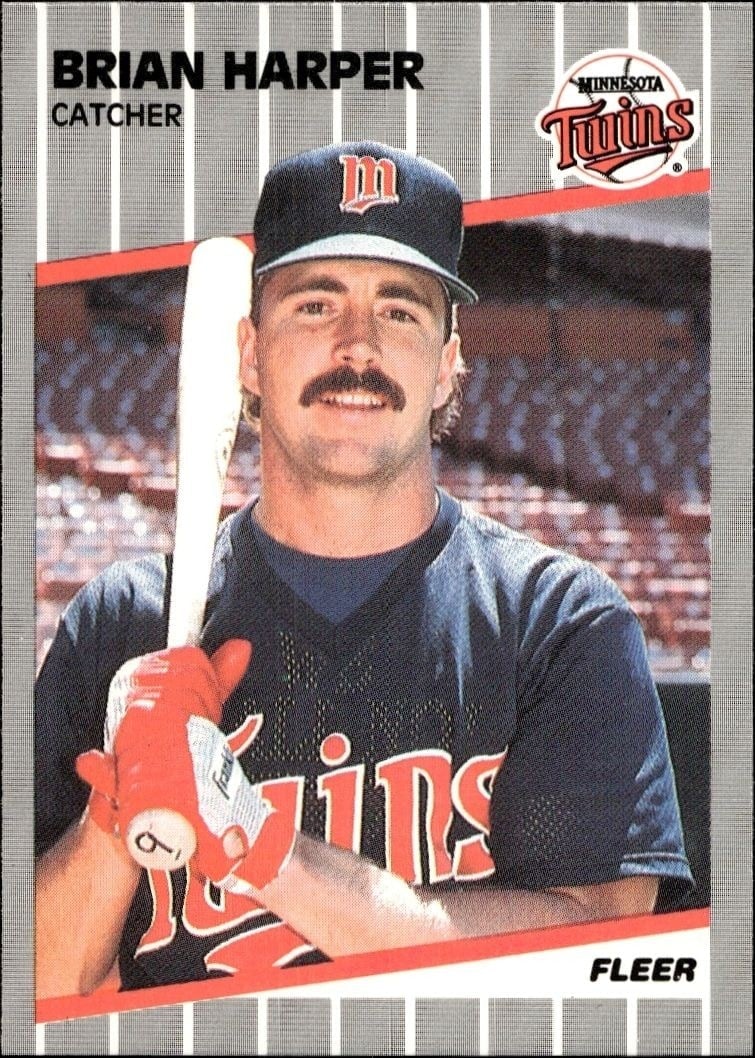 Brian Harper 1989 Fleer #114 Baseball Trading Card - Front 1989 Fleer Brian Harper #114 baseball trading card front