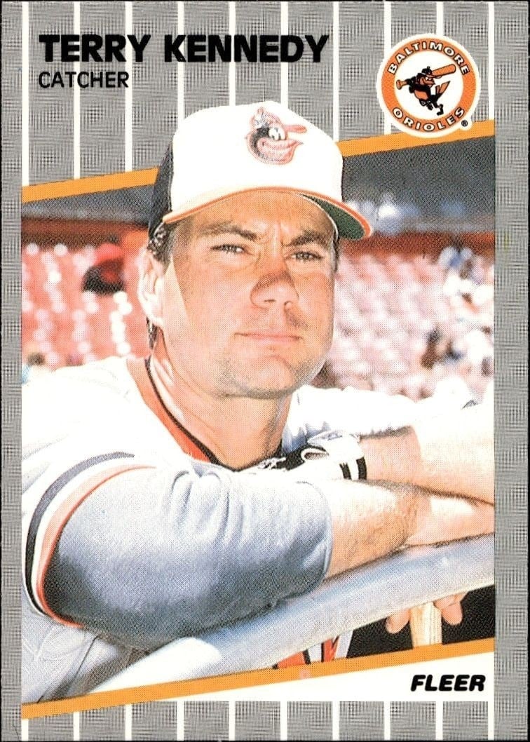 Terry Kennedy 1989 Fleer #610 Baseball Trading Card - Front 1989 Fleer Terry Kennedy #610 baseball trading card front