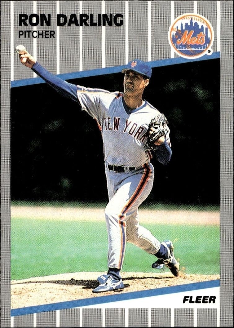 Ron Darling 1989 Fleer #32 Baseball Trading Card - Front 1989 Fleer Ron Darling #32 baseball trading card front