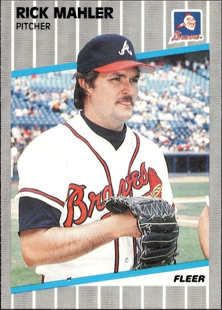 Rick Mahler 1989 Fleer #595 Baseball Trading Card - Front 1989 Fleer Rick Mahler #595 baseball trading card front