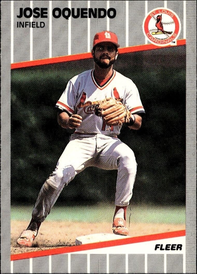 Jose Oquendo 1989 Fleer #459 Baseball Trading Card - Front 1989 Fleer Jose Oquendo #459 baseball trading card front