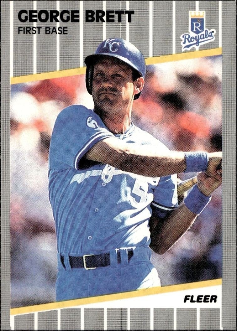 George Brett 1989 Fleer #277 Baseball Trading Card - Front 1989 Fleer George Brett #277 baseball trading card front