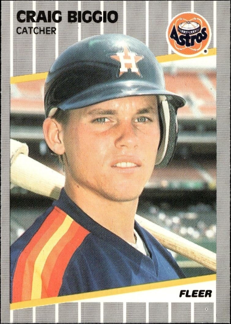 Craig Biggio 1989 Fleer #353 Baseball Trading Card - Front 1989 Fleer Craig Biggio #353 baseball trading card front