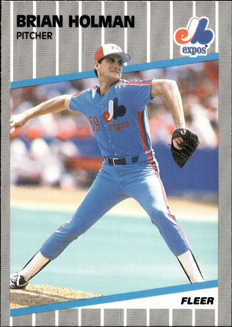 Brian Holman 1989 Fleer #379 Baseball Trading Card - Front 1989 Fleer Brian Holman #379 baseball trading card front